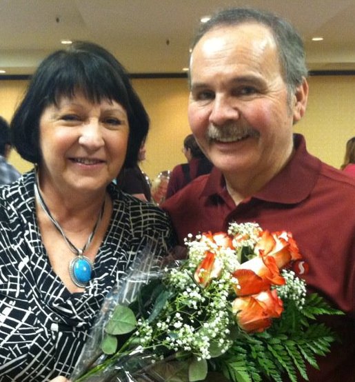 Linda with her late husband, Charlie, at the awards luncheon.